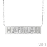 1/4 Ctw 'HANNAH' Nameplate Single Cut Diamond Necklace in 10K White Gold
