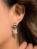 Glissade  CZ Drop Huggie Earrings