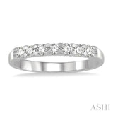 1/3 Ctw 7 Stone Round Cut Diamond Wedding Band in 14K White Gold