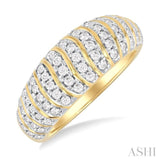 .50CT RDDM LTWT RIBBED BAND YG 10K-G*
