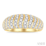 .50CT RDDM LTWT RIBBED BAND YG 10K-G*
