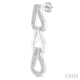 1/10 Ctw Single Cut Diamond Bold Knot Link Fashion Earrings in Sterling Silver