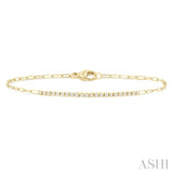 .25CTRDDM PAPER CLIP BRACELET YG 14K-G*