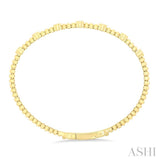 1/6 Ctw Round Cut Diamond Clover Bead Fashion Flex Bangle in 10K Yellow Gold