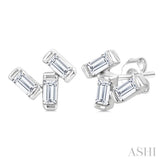 1/5 Ctw Baguette Diamond Petite Fashion Earrings in 10K White Gold