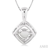 3/8 Ctw Round Cut Diamond Emotion Pendant in 14K White Gold with Chain