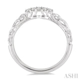 1/10 Ctw Round Cut Diamond Wedding Band in 14K White Gold