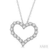 3 Ctw Heart Shape Round Cut Diamond Pendant With Chain in 14K White Gold