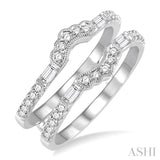 1/2 Ctw Round Cut Diamond Insert Ring in 14K White Gold