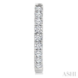 1 Ctw Round Cut Diamond Hoop Earrings in 14K White gold