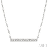 1/8 Ctw Single Cut diamond Petite Bar Necklace in 10K White Gold