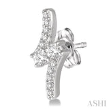 1/3 Ctw 2Stone Round Cut Diamond Earrings in 14K White Gold