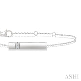 1/20 Ctw Horizontal Bar Round Cut Diamond Fashion Bracelet in Sterling Silver