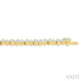 5 3/4 Ctw Mixed Shape Cut Diamond Fashion Bracelet in 14K Yellow Gold