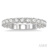 3/4 Ctw Lattice Round Cut Diamond Wedding Band in 14K White Gold