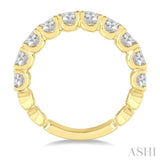 2 Ctw Lattice Round Cut Diamond Wedding Band in 14K Yellow Gold