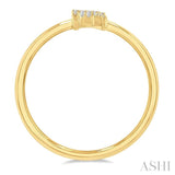1/20 Ctw Initial 'R' Round Cut Diamond Fashion Ring in 10K Yellow Gold