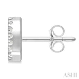 1/10 Ctw Initial 'D' Single Cut Diamond Earrings in 10K White Gold