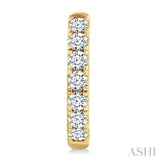 2 Ctw Round Cut Diamond Fashion Hoop Earring in 14K Yellow Gold