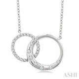1/6 Ctw Round Cut Diamond Interlocked Circles Mosaic Fashion Pendant With Chain in 10K White Gold