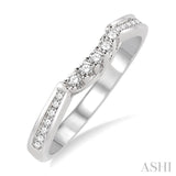 1/4 Ctw Round Cut Diamond Wedding Band in 14K White Gold