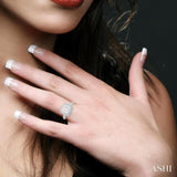 1 1/2 Ctw Round Diamond Lovebright Halo Engagement Ring in 14K White and Yellow Gold