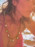 Gold Seashells Charm Necklace