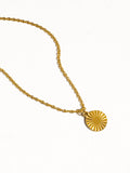 Miraz 18k Gold Round Sun Gaze Necklace