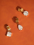 Glissade  CZ Drop Huggie Earrings