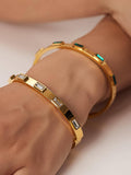 Tanith 18K Gold Baguette CZ Bangle Bracelet