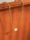 Vigne 18K Gold Pearl Ball Chain Necklace
