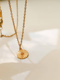 Miraz 18k Gold Round Sun Gaze Necklace