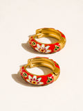 Isabeau Vintage Floral Hoop Earrings