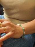 18K Bohemian Stone and Bead Bracelet