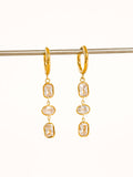 Sunniva  CZ Triple Drop Earrings