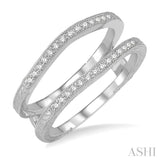 1/5 Ctw Round Cut Diamond Insert Ring in 14K White Gold