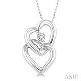 1/20 ctw Round Cut Diamond Pendant in 10K White Gold with Chain