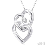1/20 ctw Round Cut Diamond Pendant in 10K White Gold with Chain