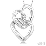1/20 ctw Round Cut Diamond Pendant in 10K White Gold with Chain
