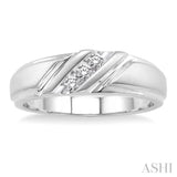 1/8 Ctw Round Cut Diamond Men's Ring in 10K White Gold