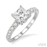 3/8 ctw Diamond Semi-Mount Engagement Ring in 14K White Gold