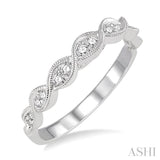 1/5 Ctw Round Cut Diamond Wedding Band in 14K White Gold