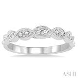 1/5 Ctw Round Cut Diamond Wedding Band in 14K White Gold