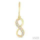 1/6 Ctw Round Cut Diamond Infinity Earrings in 14K Yellow Gold