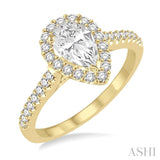 3/8 Ctw Round Cut Diamond Semi-Mount Engagement Ring in 14K Yellow Gold