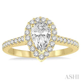 3/8 Ctw Round Cut Diamond Semi-Mount Engagement Ring in 14K Yellow Gold