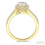 3/8 Ctw Round Cut Diamond Semi-Mount Engagement Ring in 14K Yellow Gold