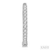 1/5 ctw Round Cut Diamond Hoop Earrings in 10K White Gold