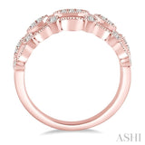 1/4 Ctw Marquise and Round Lattice Diamond Wedding Band in 14K Rose Gold