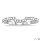 1/5 ctw U-Shape Center Round Cut Diamond Wedding Band in 14K White Gold